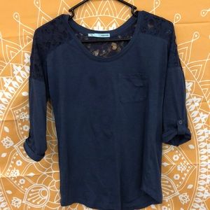 Navy Blue Lacey Shirt